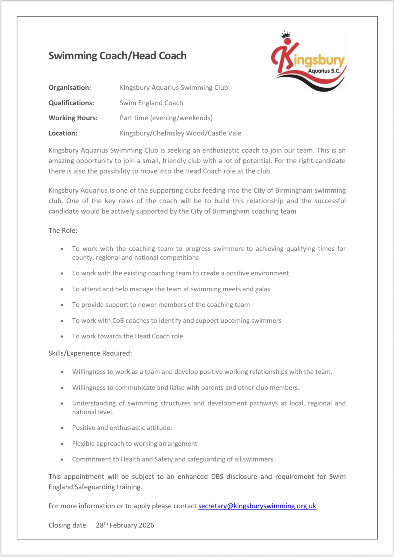 Coaching Recruitment Flyer